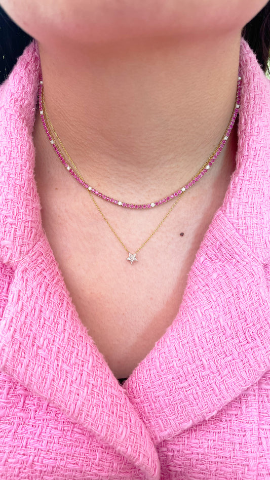 Collar de estrella de diamantes