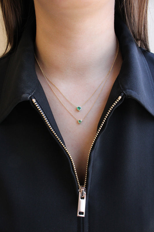 Collar corazón de esmeralda