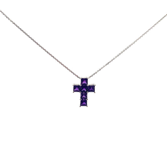 Collar cruz Amatista
