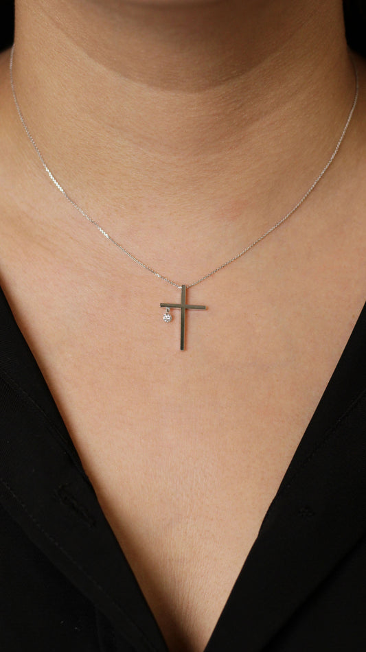 Collar Cruz y Diamante