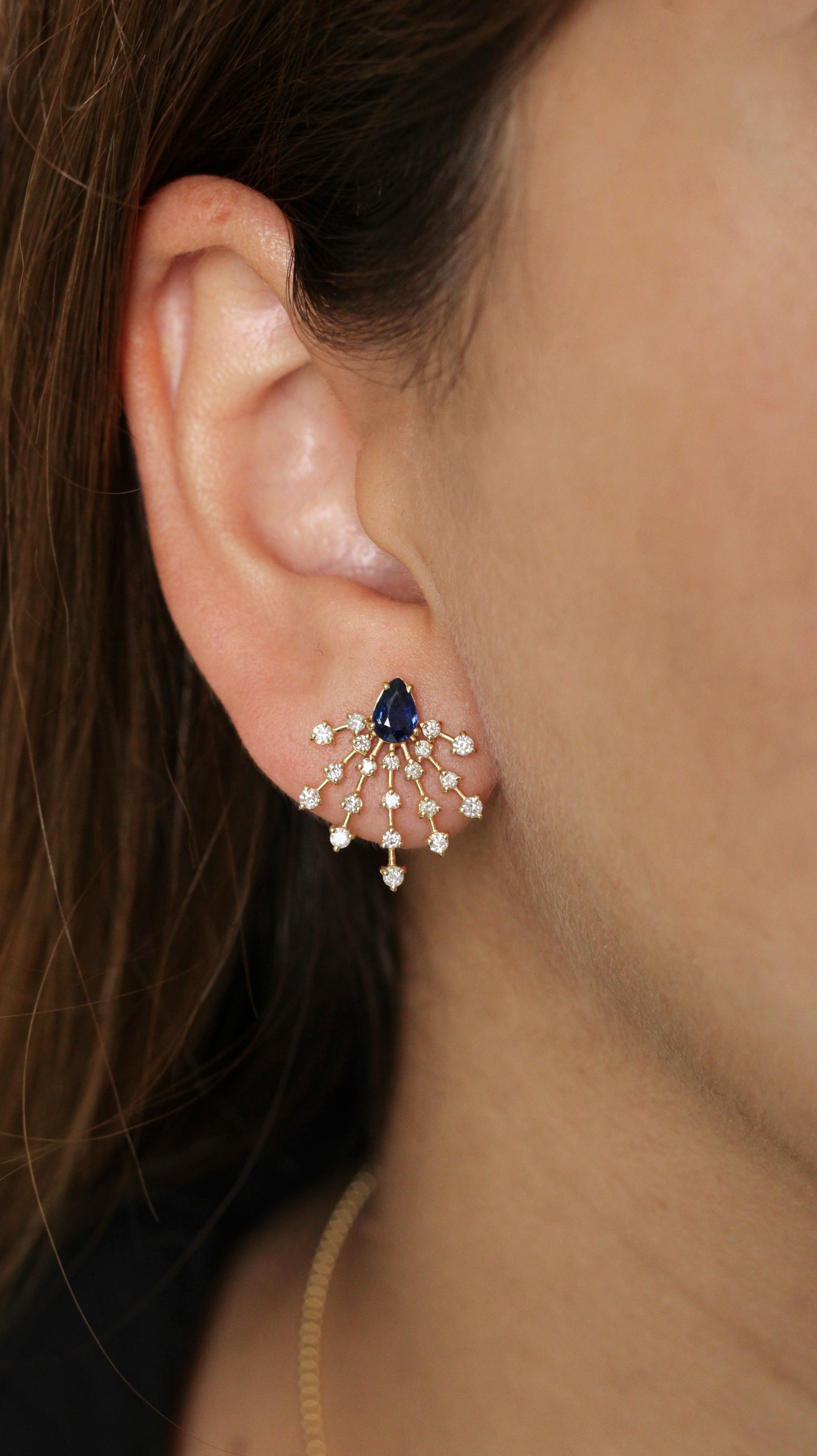 Aretes Firework Zafiro Azul