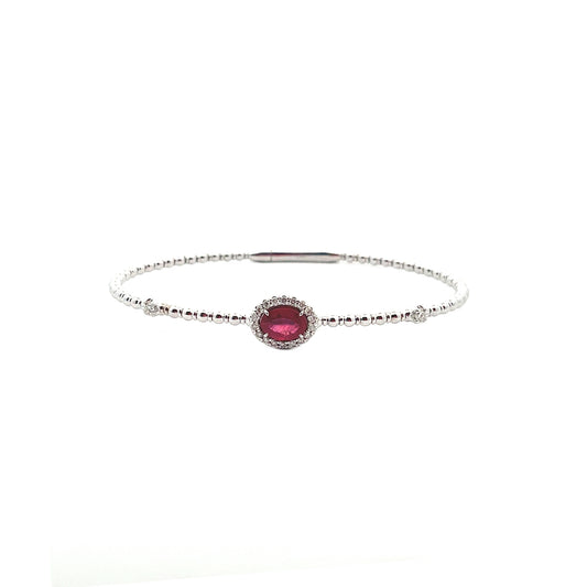 Pulsera rígida de rubí y diamante