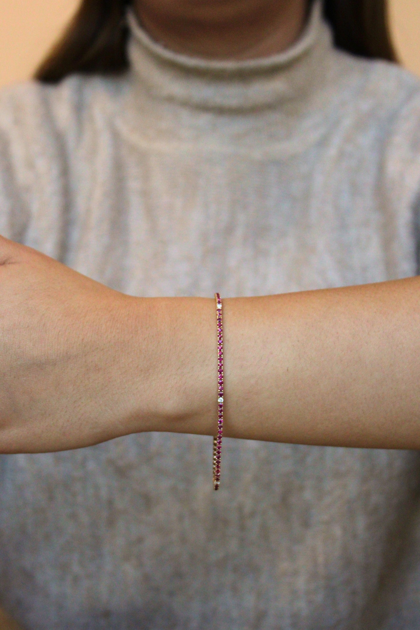 Pulsera tennis Luz Escarlata