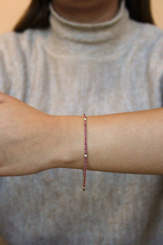 Pulsera tennis Luz Escarlata