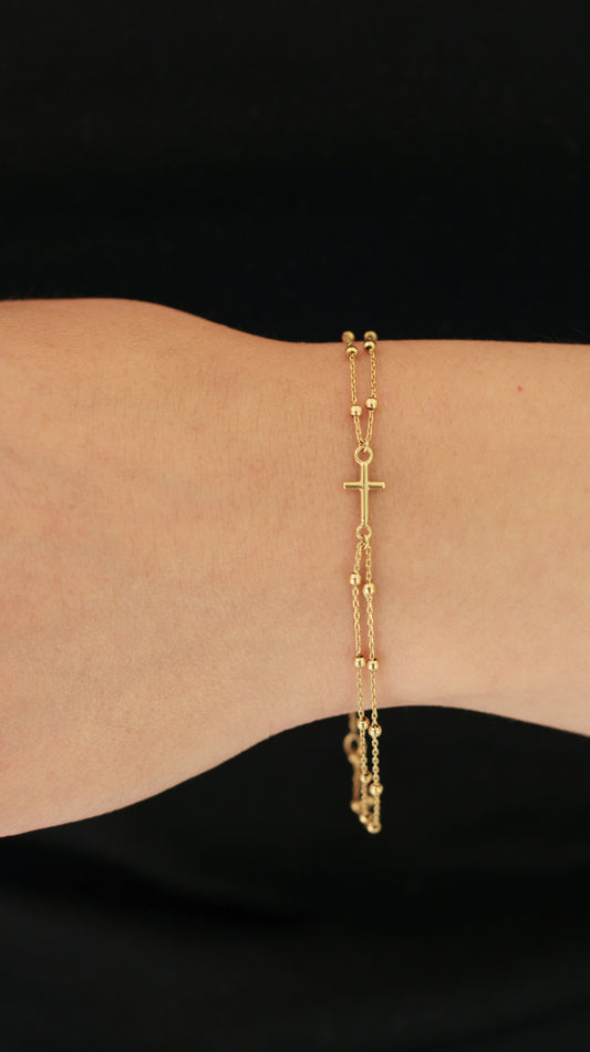 Pulsera Cruz Oro